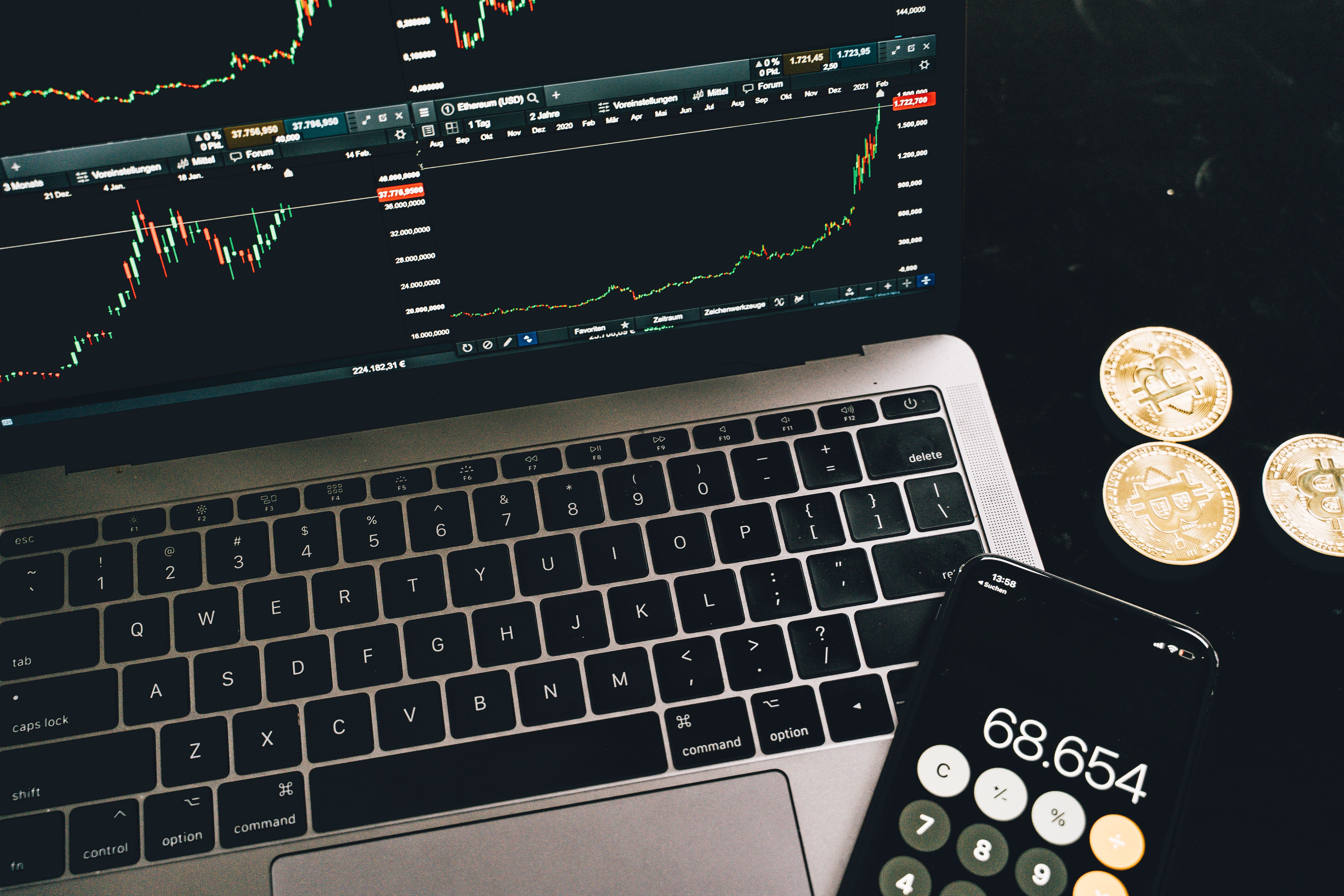 Digital bull and bear market visual